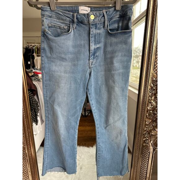 Frame Le Crop Mini Bootcut Raw Step Hem Jeans Colorado Size 30 - Picture 3 of 6
